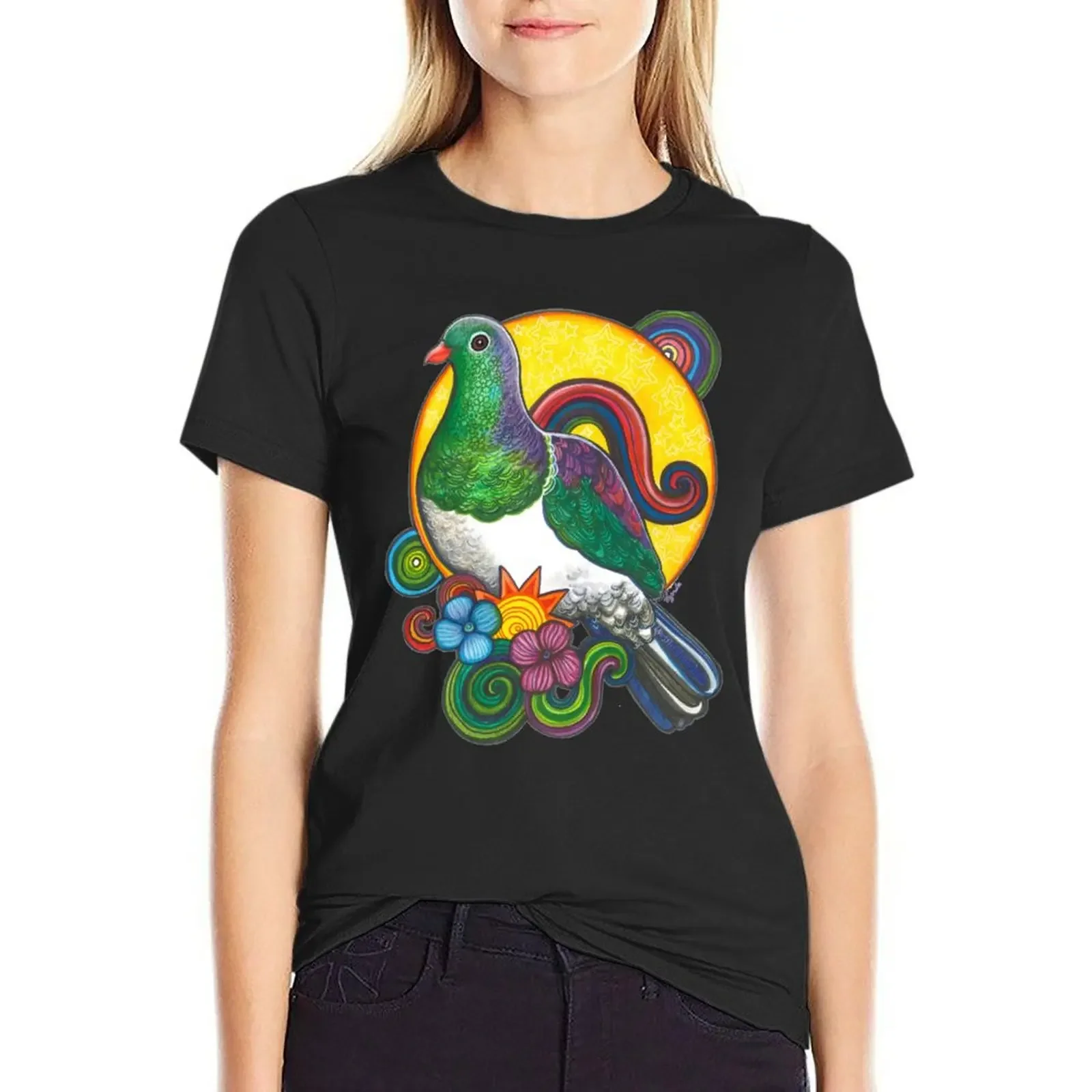 Kaleidoscopic Kereru T-Shirt female aesthetic clothes plus size tops luxury designer clothing Women