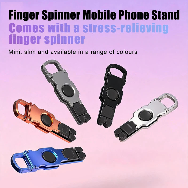 Portable Fidget Spinner Phone Stand for 360 Rotatable,Foldable Keychain Stand for Phone And Tablet,for Home And Travel view 2