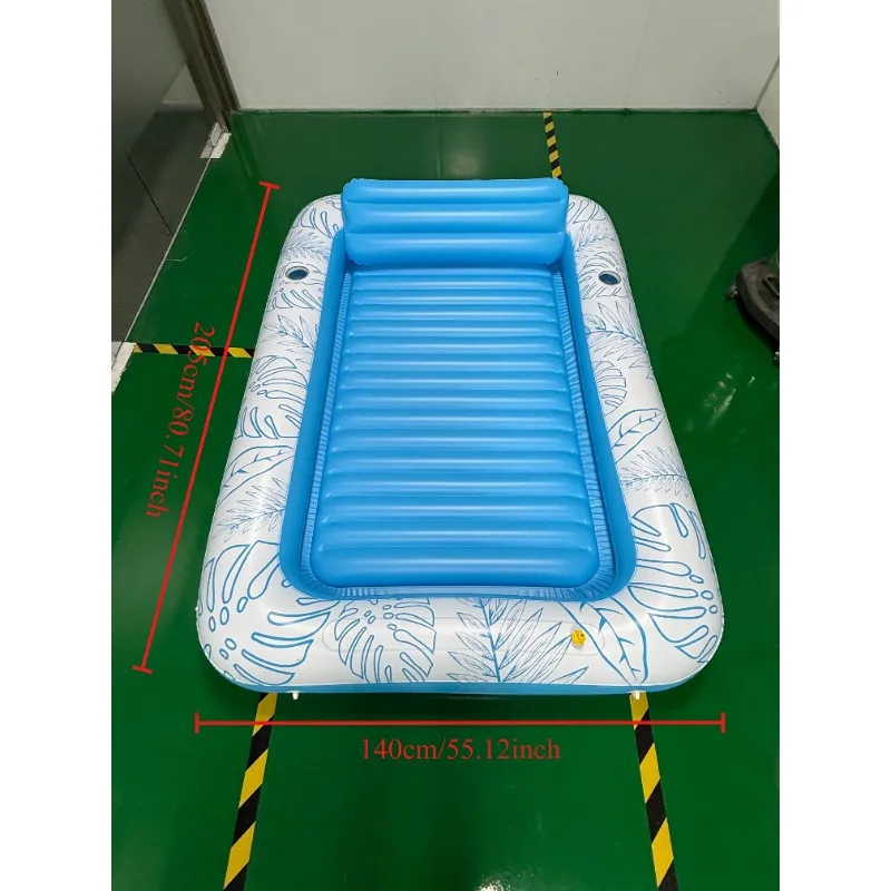New manufacturer spot PVC inflatable single floating row maple leaf recliner foldable water-spraying maple leaf floating bed