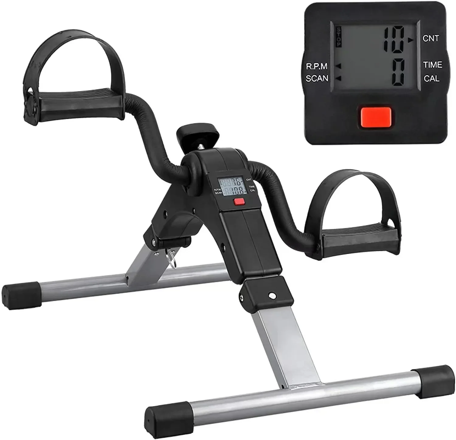 

2026 Fully Assembled No Tool Required Chrome Frame Physical Therapy Calorie Counter Mini Bike Leg Pedal Trainer