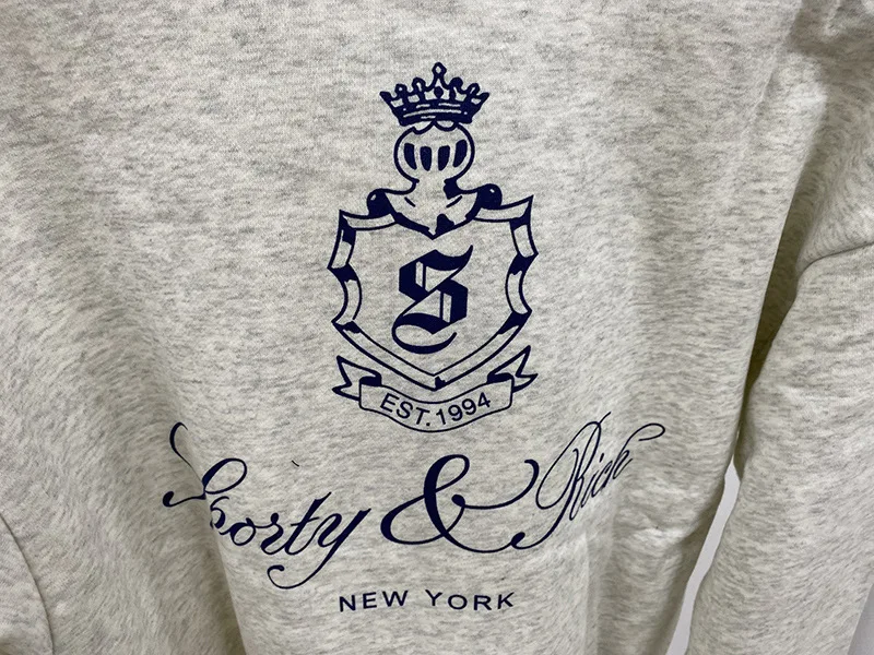 Women's Grey and Navy Sweatshirt Cotton Crew Neck Long Sleeve Relaxed Fit Autumn Winter Sweatshirt Female Winter Clothes Women