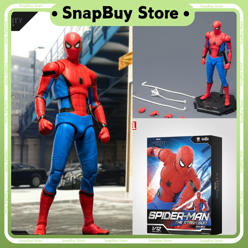 

15cm Fondjoy Spider Man Action Figures Red Blue Spiderman Stark Suit MV24208 Model Kit Joint Movable Collection Ornament Toys
