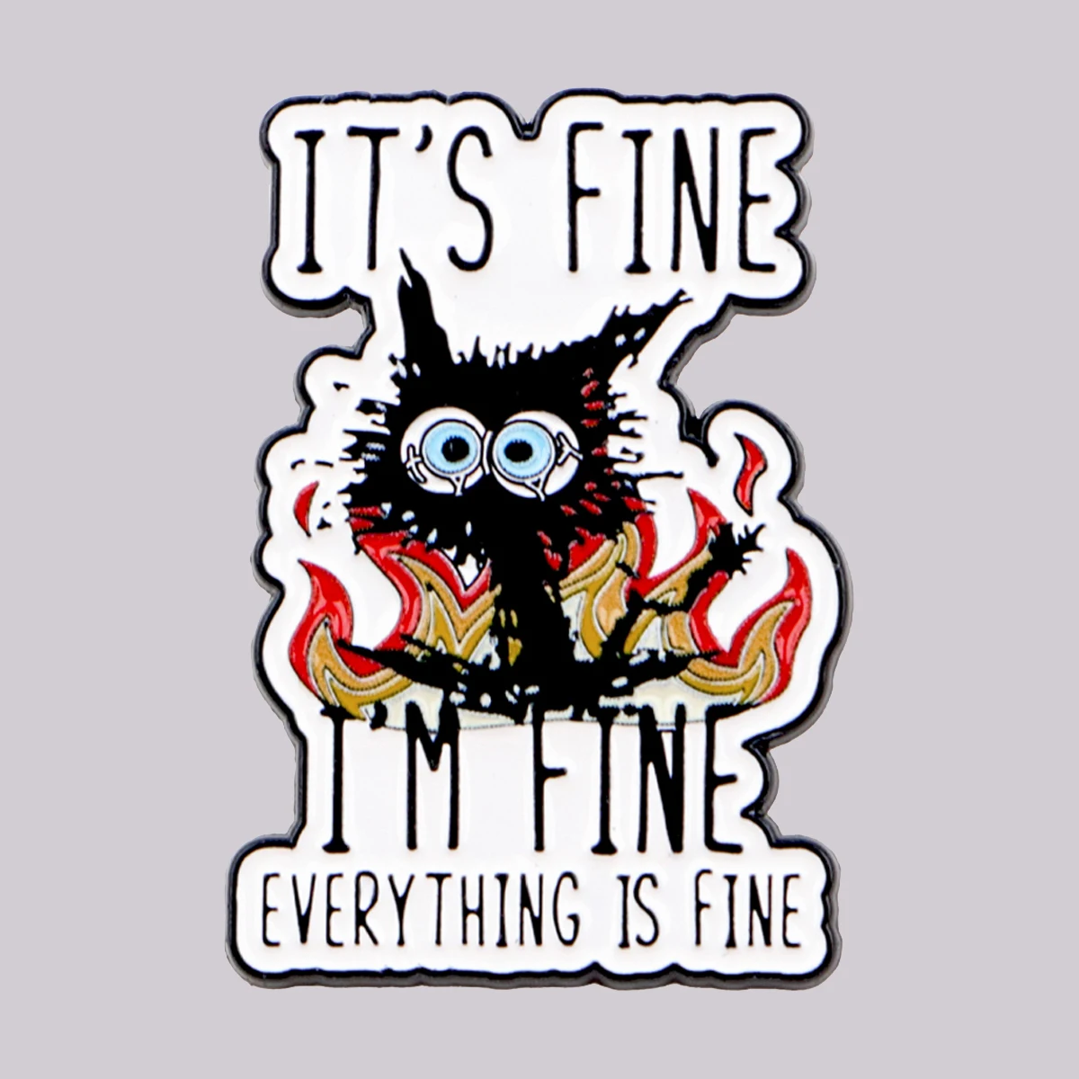 

Cartoon Cat Enamel Pin Funny Quotes Brooches Pin Lapel Pins Badge on Backpack Clothing Accessories Animal Jewelry Friends Gifts