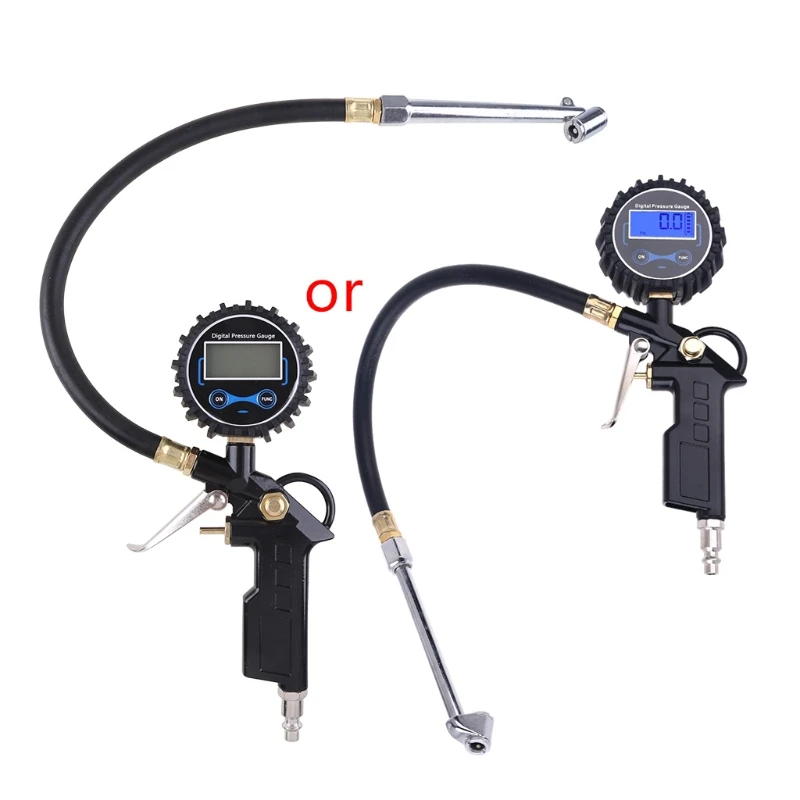 Upgraded Tyre Pressure Gauge Tyre Inflator with Pressure Gauge LED Display Dual for Head Air Chuck Quick Connection Dur KXRE