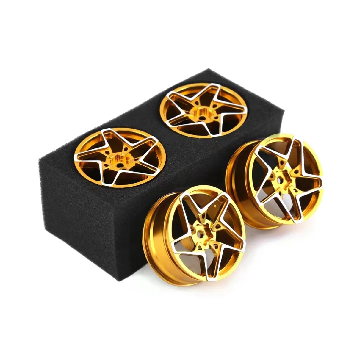 4Pcs 1/10 On-Road Drift Car 52MM Aluminum Alloy Metal Wheel Hub 1.9Inch Climb Car Wheel Rim for ,Gold