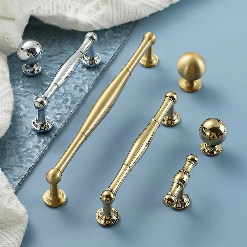 Solid Brass Gold Cupboard Pulls Drawer Knobs Kitchen Cabinet Handles Hardware Bedroom Decor/Shoe Cupboards Furniture Handle