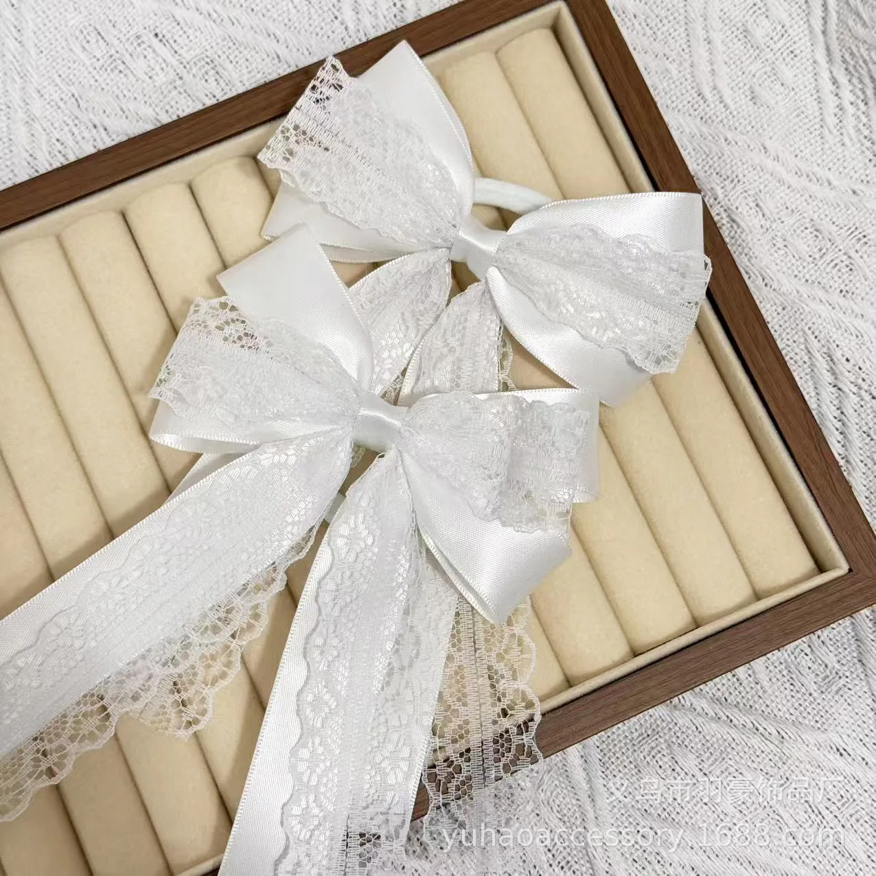 Hair Scrunchie Bow White Terry Cloth Premium Summer Minimalist Preppy Women Girls Soft Elastic Daily Accessory