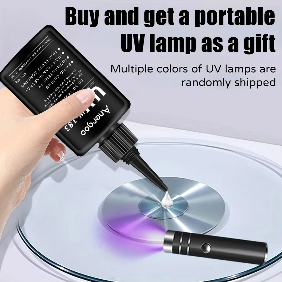 

50g 250g Crystal Resin UV Glue High transparency High Hardness Fast Drying Harder Epoxy Glue UV Lam Used for bonding glass