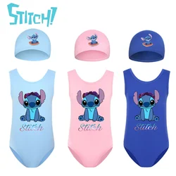 New Disney Stitch Girls Swimsuit 2~14Years Children Swimsuit One Piece Cartoon Girls Swimsuit Kid Girls Bathing Suit Beach Wear