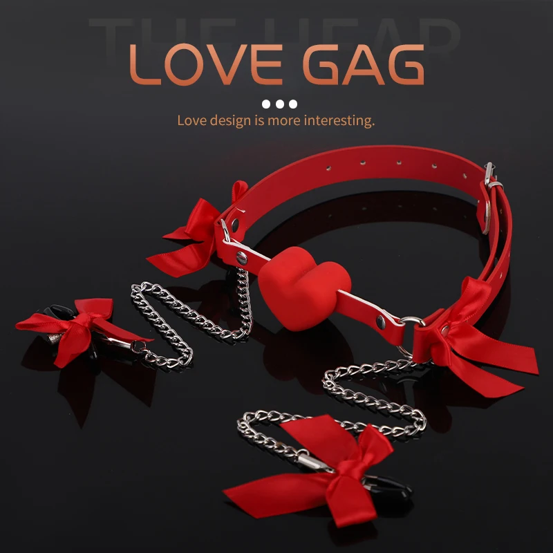 BLACKWOLF Mouth Plug Nipple Clamps Bondage Toys for SM Games Couple Sex BDSM Toy