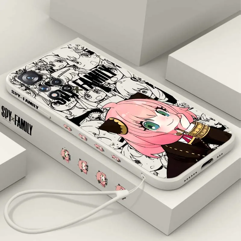 

SPY x FAMILY Anime For Xiaomi Redmi Note 14 13 13R 12 12R 11 11E 11T 11S Pro Plus 5G Liquid Left Rope Phone Case