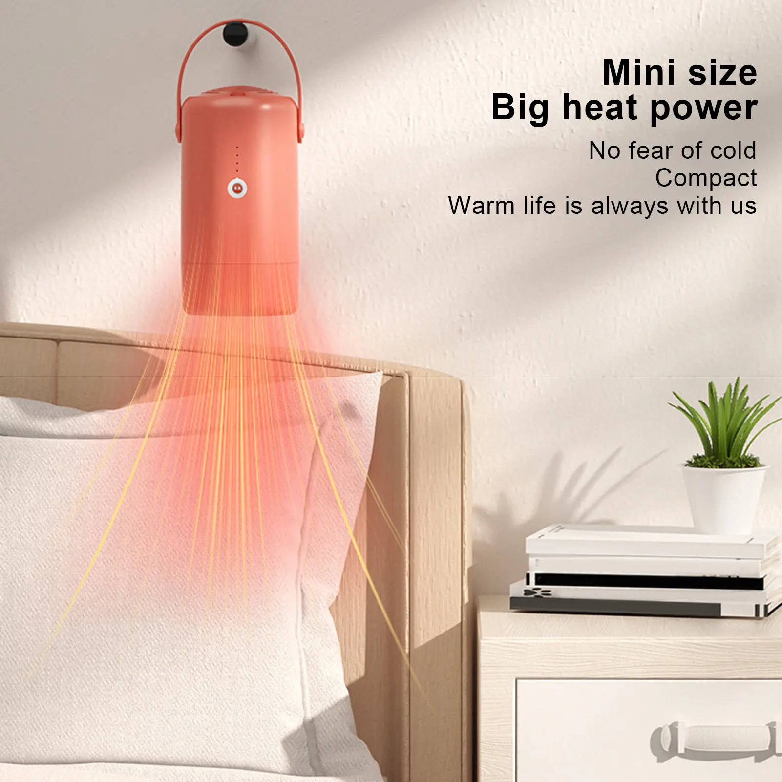 مجفف ملابس محمول مدمج 110 فولت 200 وات برتقالي للسفر والمنزل للاستخدام بقابس أمريكي