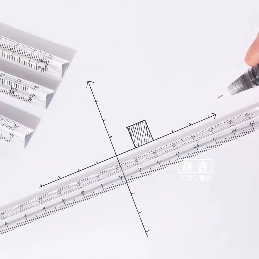 Imagem -04 - Simples Transparente Triangular Reta Régua Kawaii Ferramentas Papelaria Cartoon Desenho Presente Escritório Escola de Medição 15cm