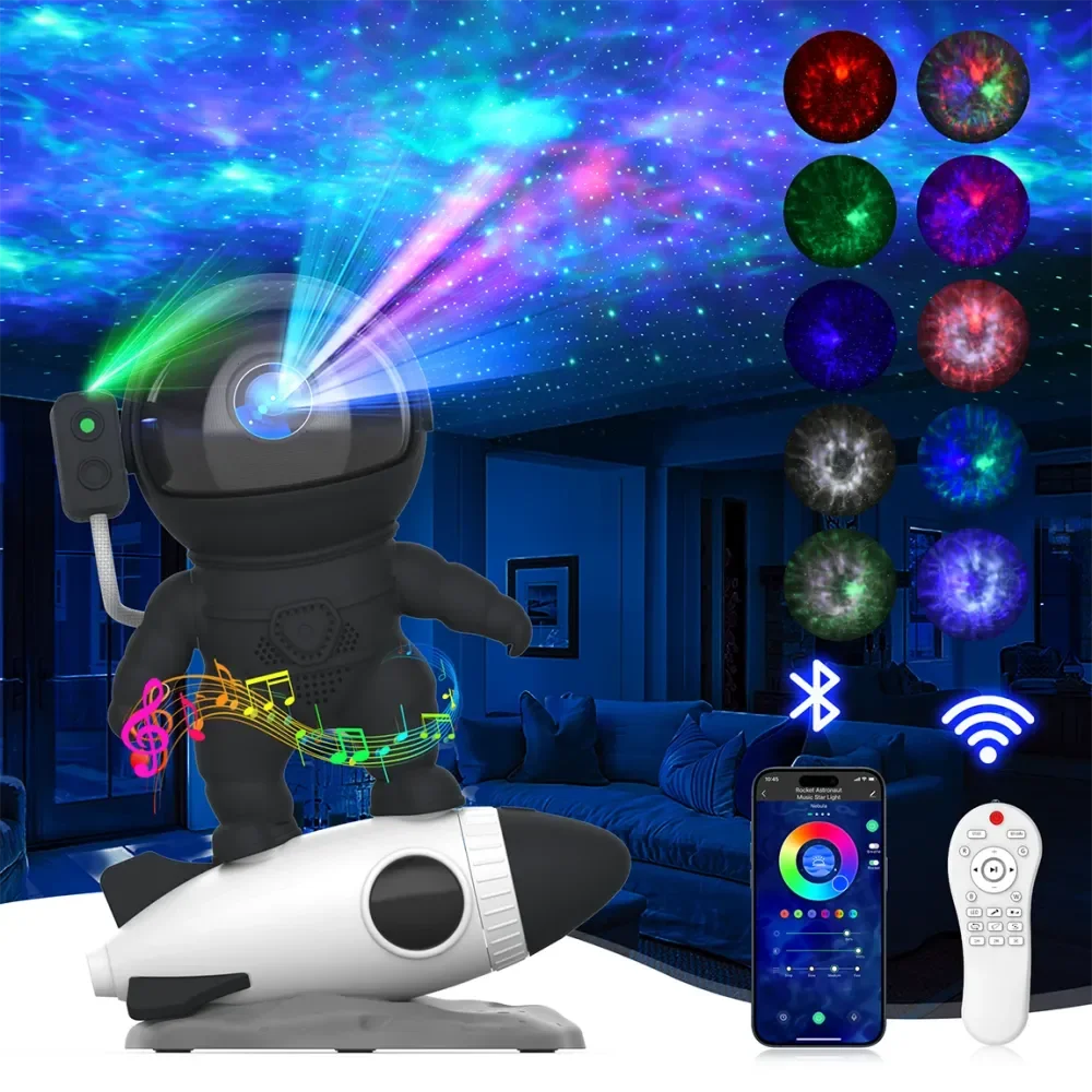 

Galaxy Projector, Star Nebula Projector With Lamp, Night Lights LED Star Projector For Bedroom, Remote Control, White No