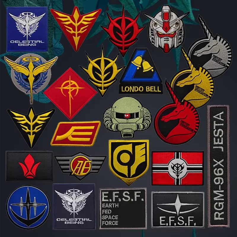 Mobile Suit Anime Stickerei-Armband Personalisierter Klettverschluss-Aufkleber für Jacke, Tanktop, Rucksack – Detail 1