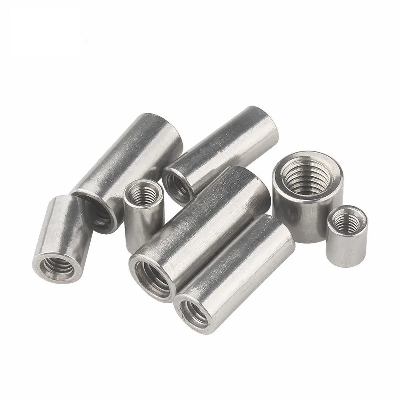 M8 M10 M12 M14 304 Stainless Steel Extend Long Lengthen Round Coupling Nut Connector Joint Sleeve Tubular Nut