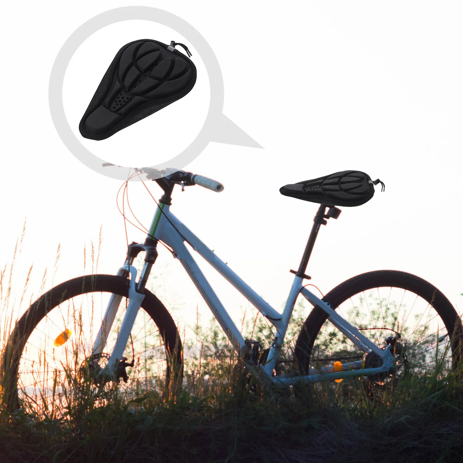 

2Pcs Comfortable Saddle Cover Premium Sponge Padded Bike Seat Protector with Stretch Edges for Maximum Firmness and Relief