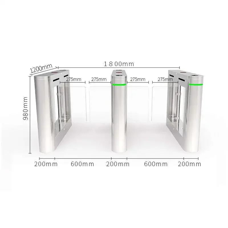 Turnstile Gate Modern Qr Code Swing Barrier Gate For Building Medium Height Turnstile System