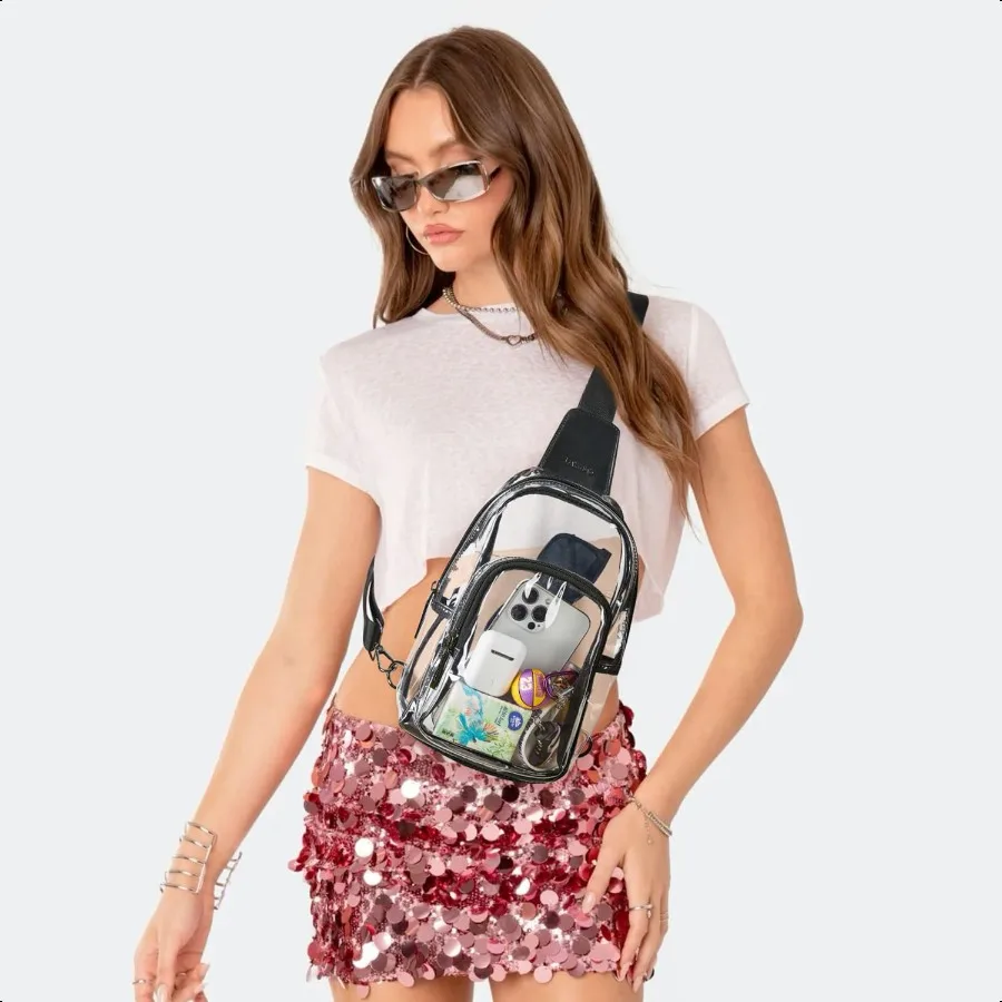 Прозрачная сумка для стадионных мероприятий Прозрачный кошелек для женщин Сумка через плечо для стадиона Прозрачная сумка для концертов и занятий спортом