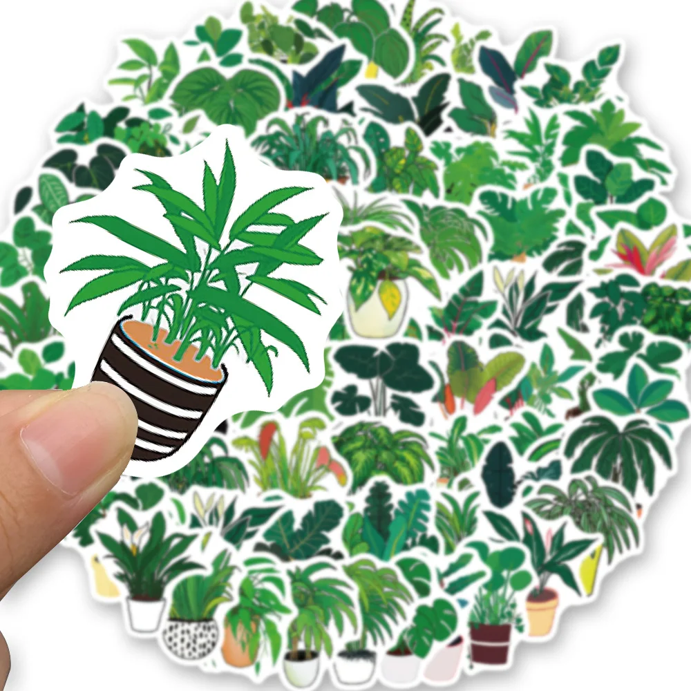 89pcs Cute Plants Green Aesthetic Stickers Kids Toy DIY Decoration For Fridge Notebook Bike Phone Suitcase Cartoon Sticker