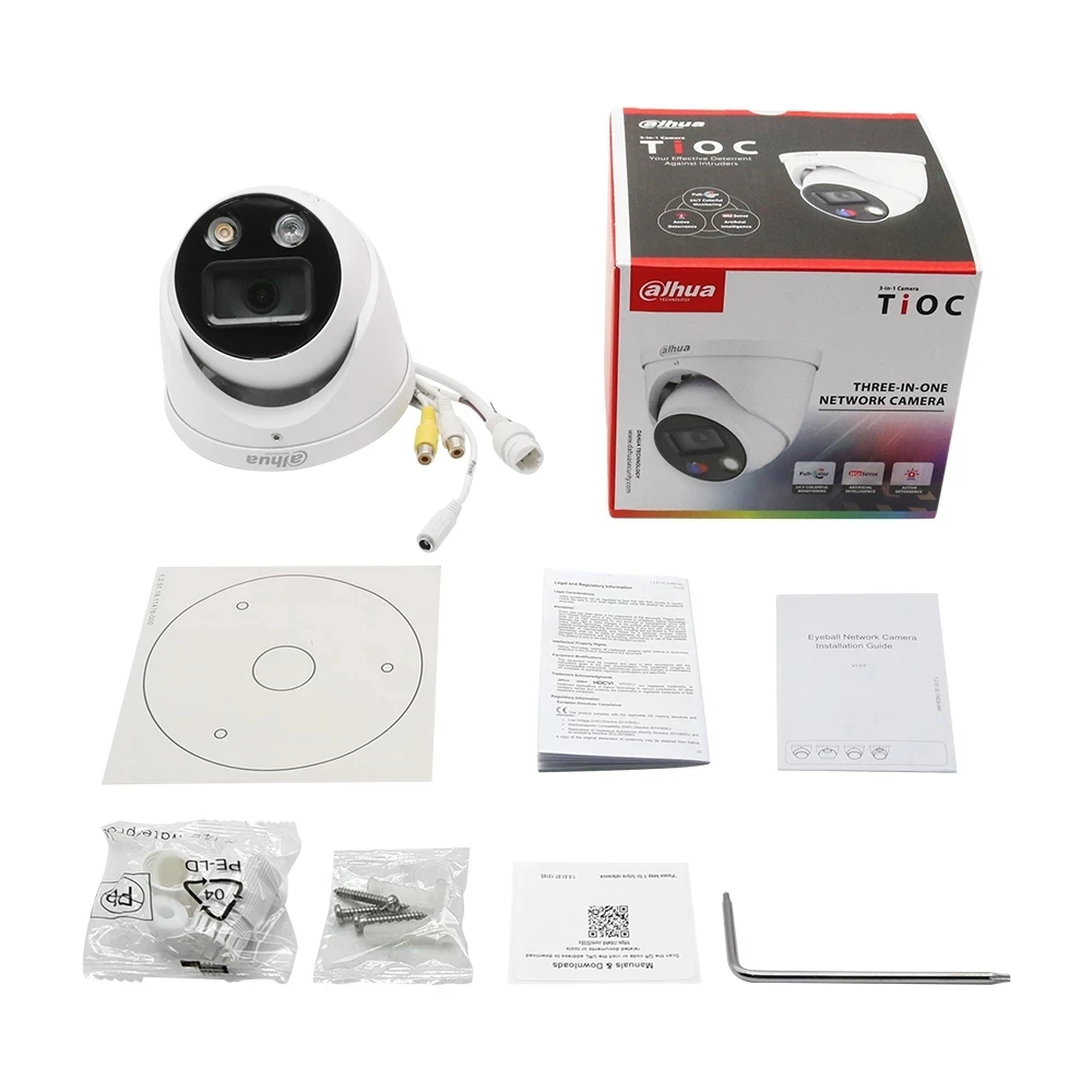 IP 5MP WizSense IPC-HDW3849H-AS-PV-S3 Altavoz con micrófono POE de doble luz disuasión activa seguridad del hogar CCTV AI