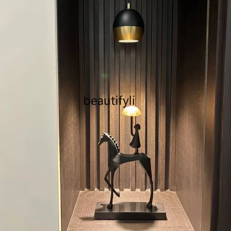 

xz1High-end ornament light luxury high-end sculpture horse entrance wine cabinet decoration living room TV cabinet office