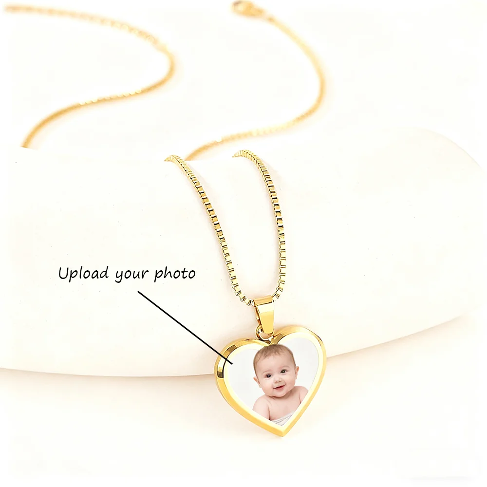 

Bespoke Newborn Photo Peach Heart Necklace Tailored Baby Accessory Timeless Birth Token Great For Infant Arrival Baby Shower