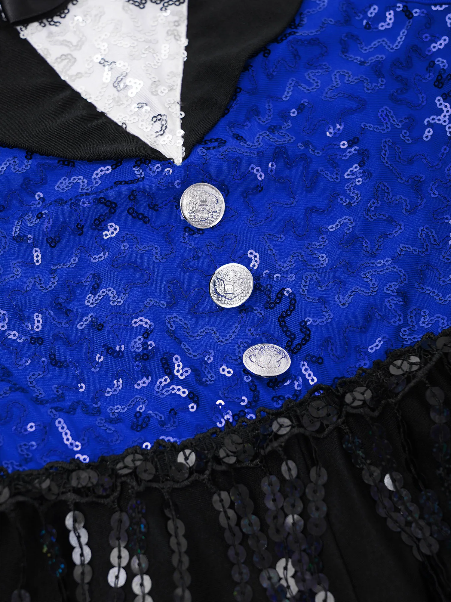 ชุดเต้นแจ๊สเด็กผู้หญิง แต่งพู่ระยิบระยับ สำหรับเต้นแจ๊ส ชัตเช แทงโก้ ชุดบอดี้สูทเลื่อมประดับพู่สำหรับเต้นลาติน