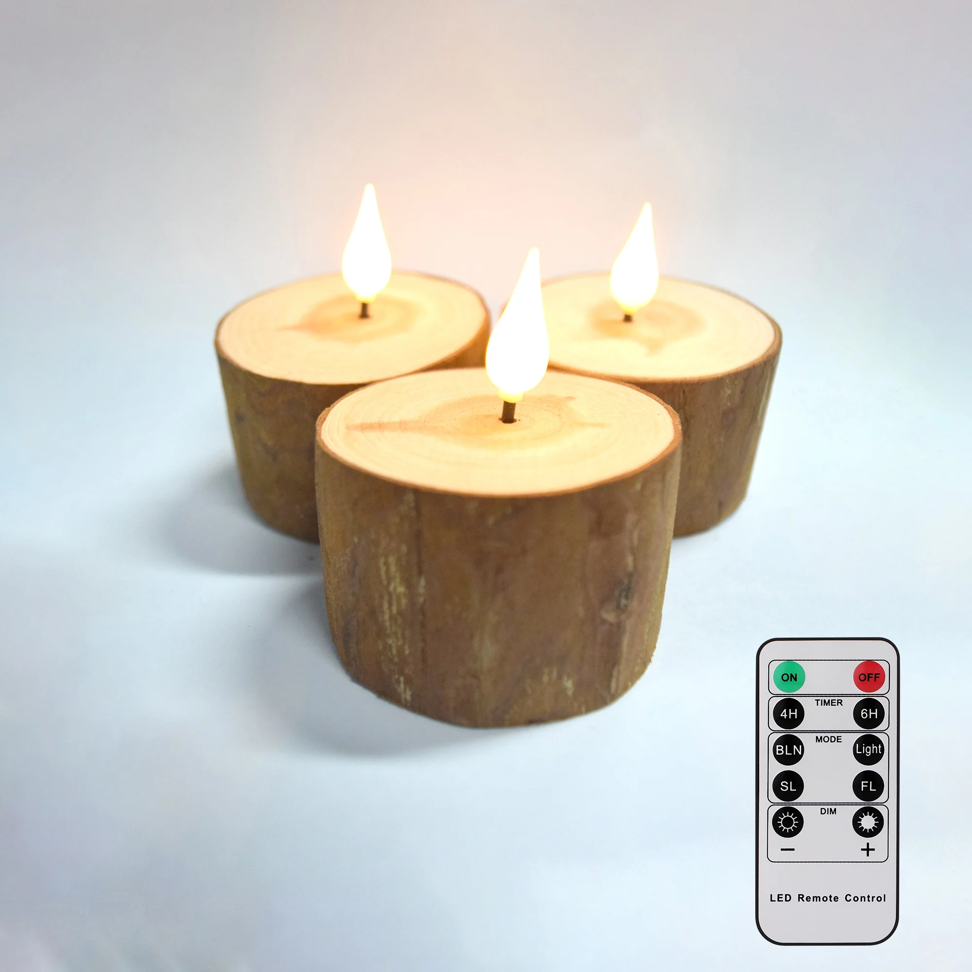 LED Wooden Flameless Candle Light Electronic Night Lamp Romantic Ambient Lighting for Dating Party Home Wedding Indoor Desktop