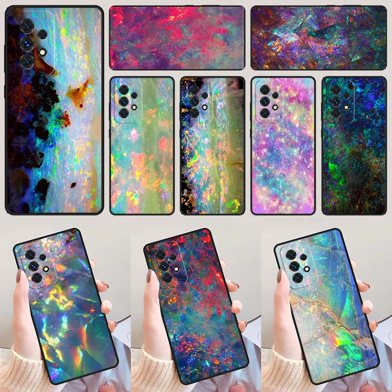 Opal Stone Iridescent phone case For Samsung Galaxy A42 A31 A40 A51 A71 A32 A80 A91 A52 A72 A73 A20e A21S A50 A70 A11 A12 Cover