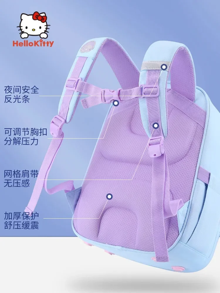 Imagem -03 - Sanrio Cinnamoroll Cartoon Backpack para Meninas Cute Trend Schoolbag Tablet Bolsa Shoulder Bolsa Elementary School Education Cartoon Bags para Mulheres Y2k