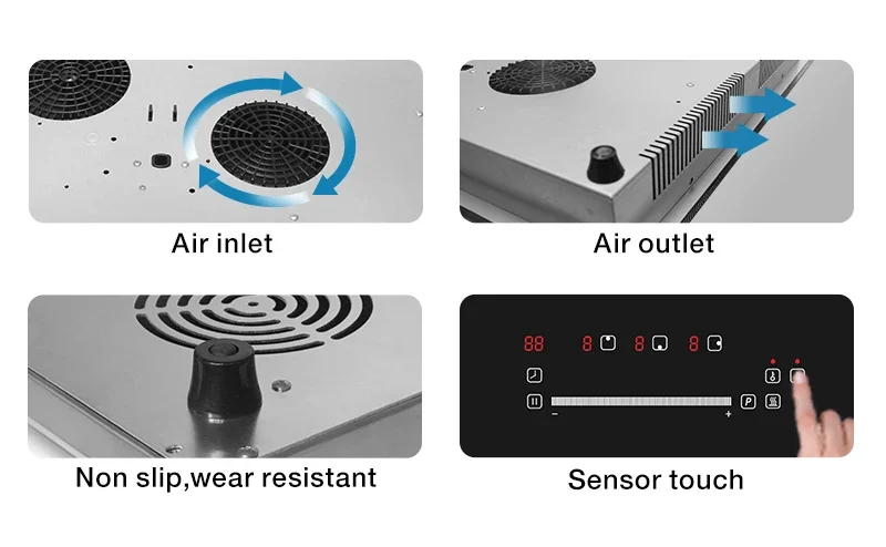 Invisible Built-in Induction Cooktop for Granite Countertops, Magnetic Ceramic Stove Hob, Commercial Under-Counter Cooker