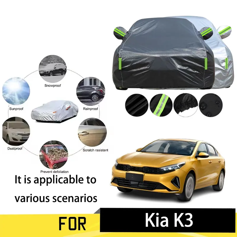 For Kia K3 Compact Sedan Car Cover Premium Waterproof All Weather Protection Outdoor Use Sun Rain Snow Dust Resistant