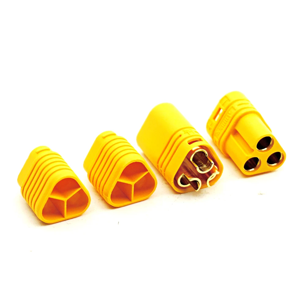 MIBIDAO 5Pairs 3.5mm MT60 Connector Plug Adapter 3-pin Bullet Plug For RC Model Battery Control Parts ESC Motor