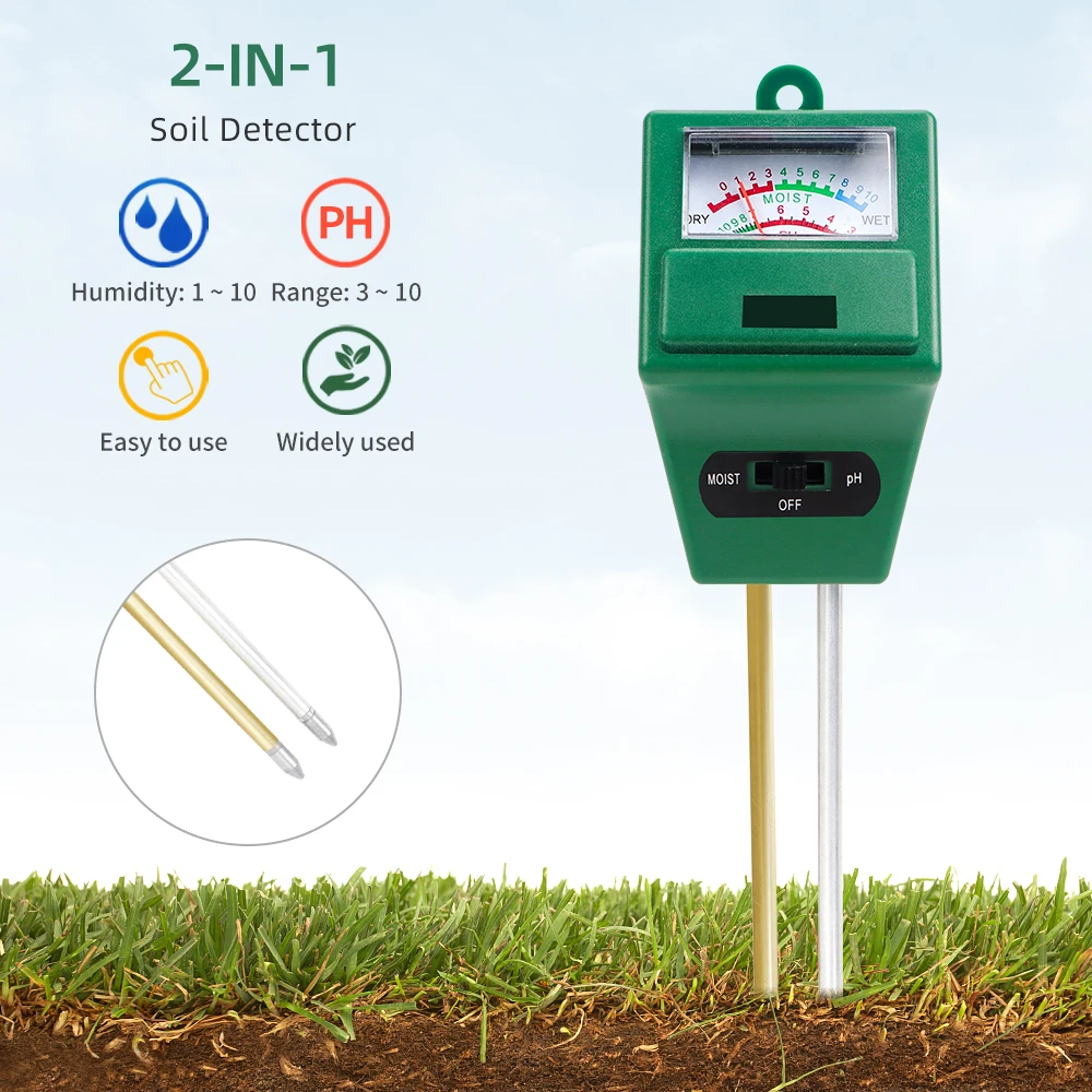 2 in 1 Soil PH Meter Acidity Humidity Test Garden Plants Soil Moisture Measurement Tool Professional Accessories