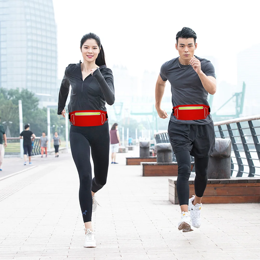 Unisex rode hardloopheuptas Hoogwaardige duurzame sportheuptas Verstelbare riem Fitnesstas Reizen Outdoor telefoonzak