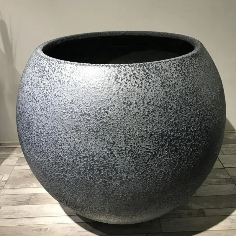 أواني زهور كروية مخصصة، أواني زهور، أواني فخار من الألياف الخارجية، ألياف زجاجية عالية الجودة للاستخدام مع الزهور/النباتات الخضراء c