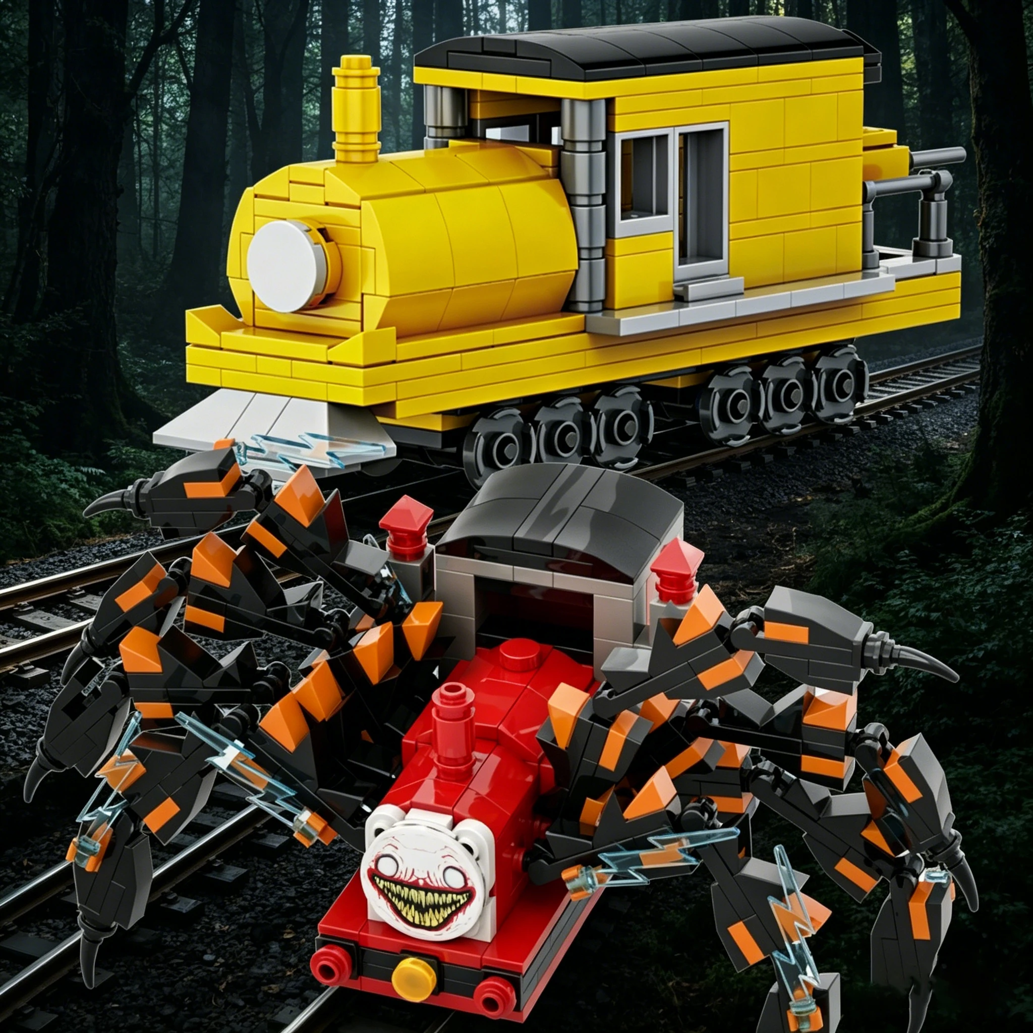 

MOC Choo-Choos-Horrors Game Building Blocks Spider Train Animal Monster DIY Bricks Christmas Halloween CollectibleToys Gifts
