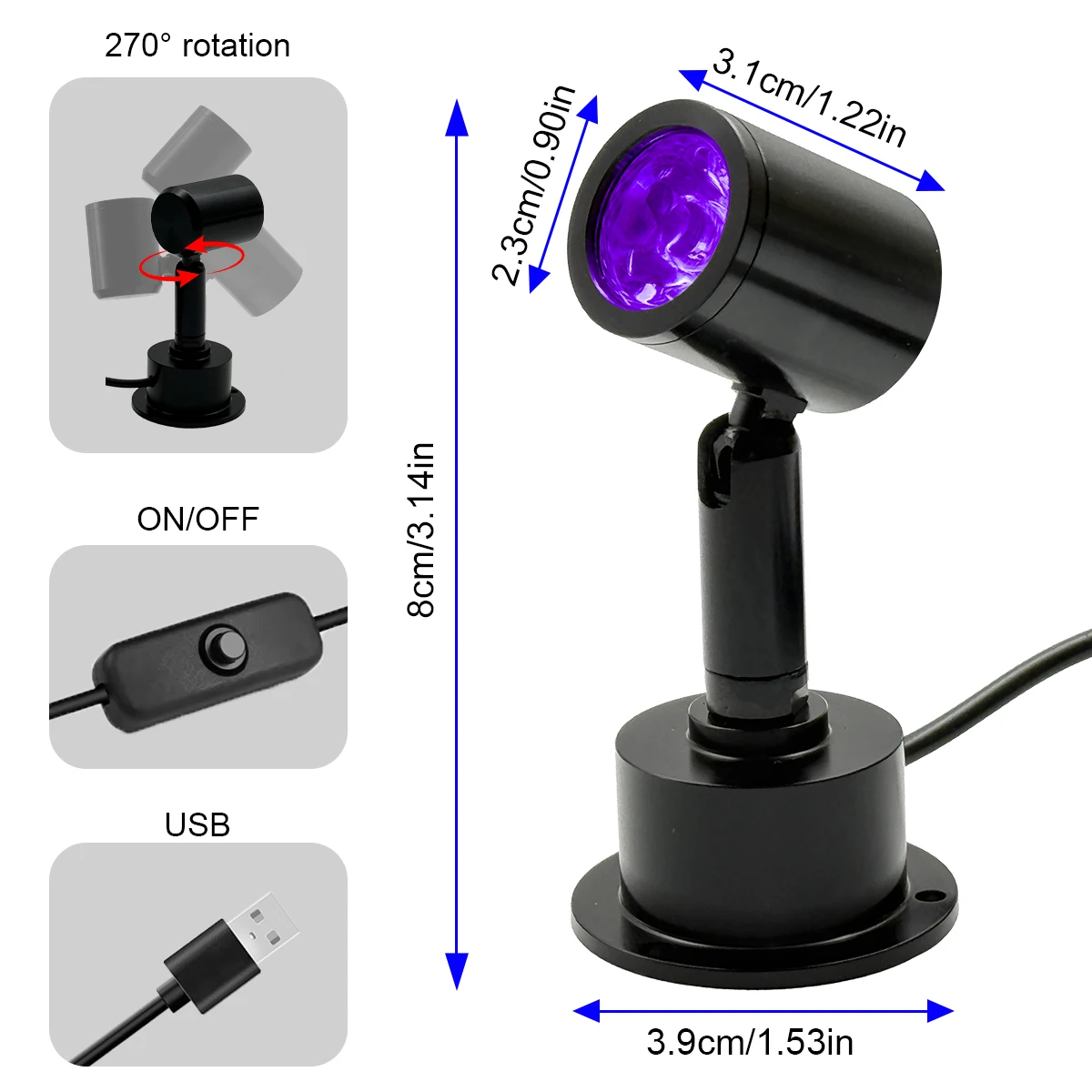UV Black Light Spotlights, Fluorescent Model Display Desk Lamps, Cabinet Lights, Jewelry Cabinet Lights, Manicure Lights