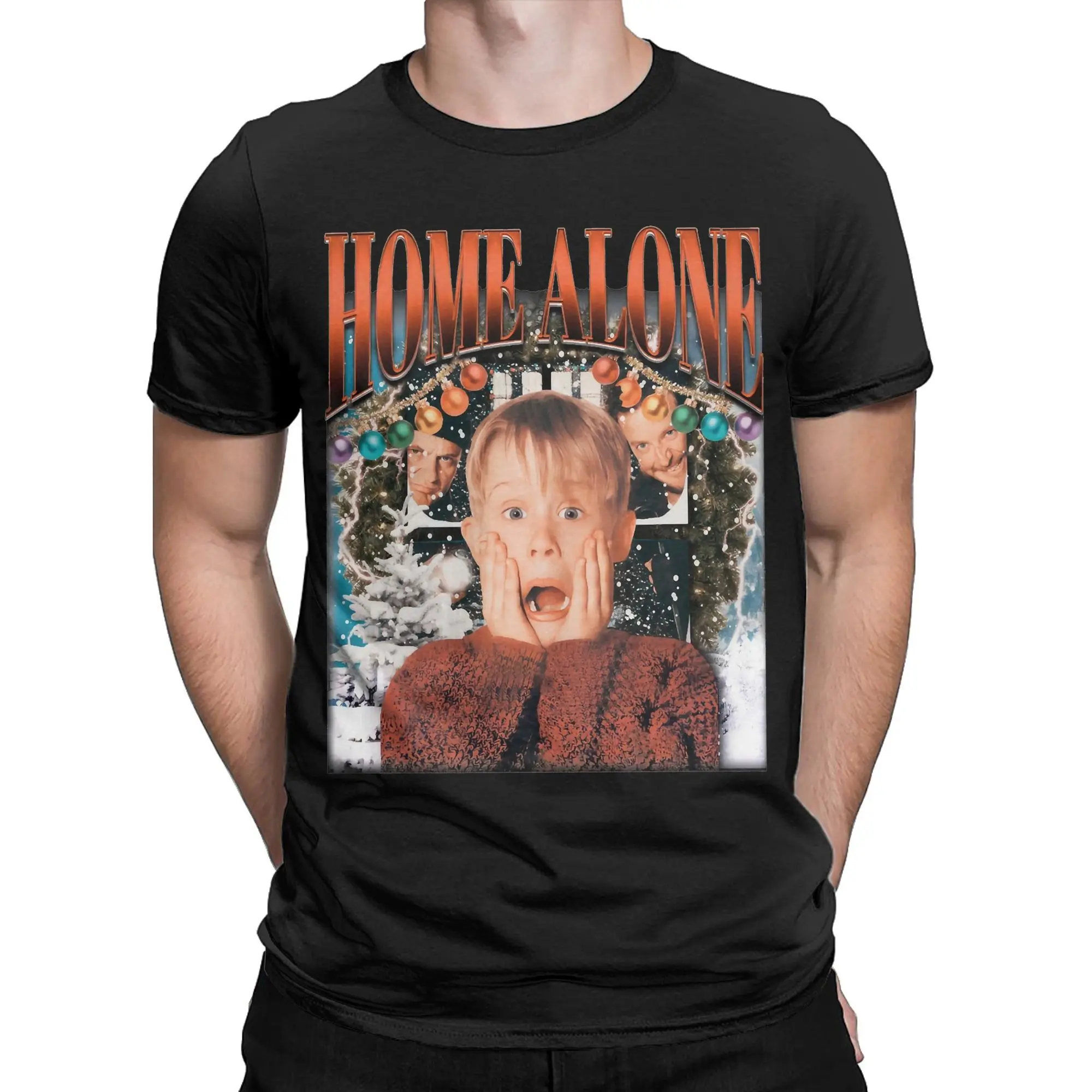 Retro Home Alone Aftershave Kevin T-Shirts for Men  Humorous 100% Cotton Tee Shirt Short Sleeve T Shirt Gift Idea Clothes