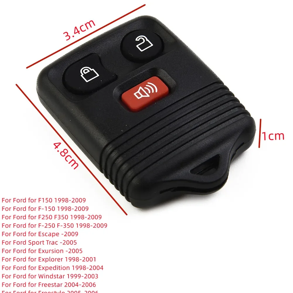 1pc Car AccessoriesKey Case Replacement Car 3 Buttons Keyless Alarm Remote Shell Pad Key Fob Case For Ford Key Shell Case