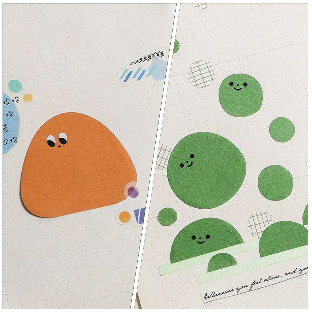 

6pcs Gradient Memo Stickers Cute Cartoon Adhesive Notes For School Office Home Organization Sticky Paper Notepads Book Markers