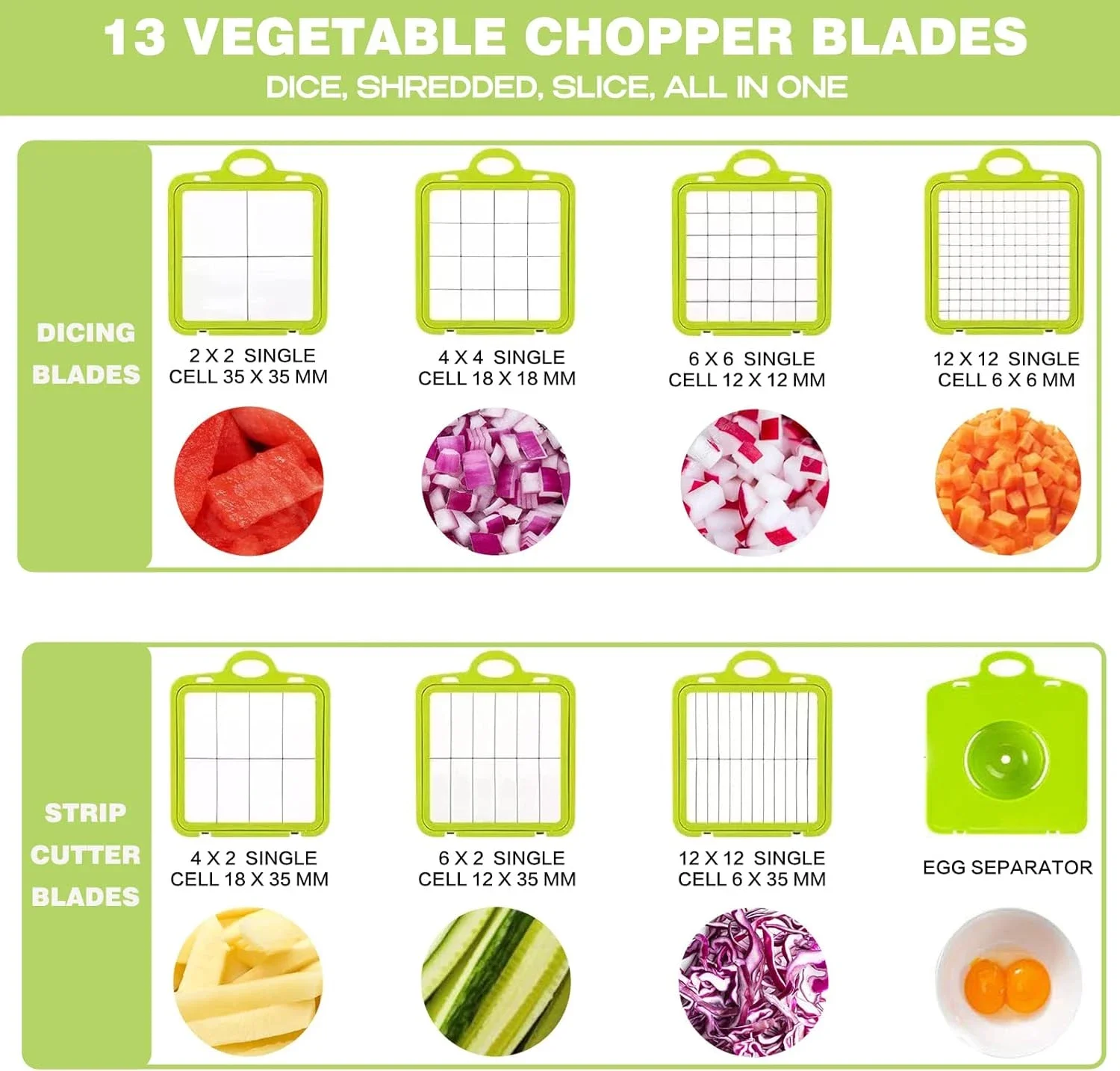 Tritatutto per verdure multifunzionale, 12 in 1, 22 in 1, grattugia per cipolla, trituratore di patate e carote, tritatutto per alimenti per