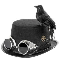 1PC Black Novelty Steampunk Hat Unique And Stylish Accessory For Any Occasion Costume Hat Premium Cap