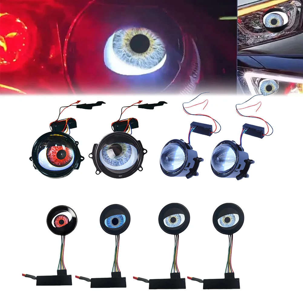 12V Remote Control Eyes Dynamic Devil Eyes LED Car Lights 3 Inch Retrofit Kits Headlight Assembly Auto Accessories Bi Led Lenses