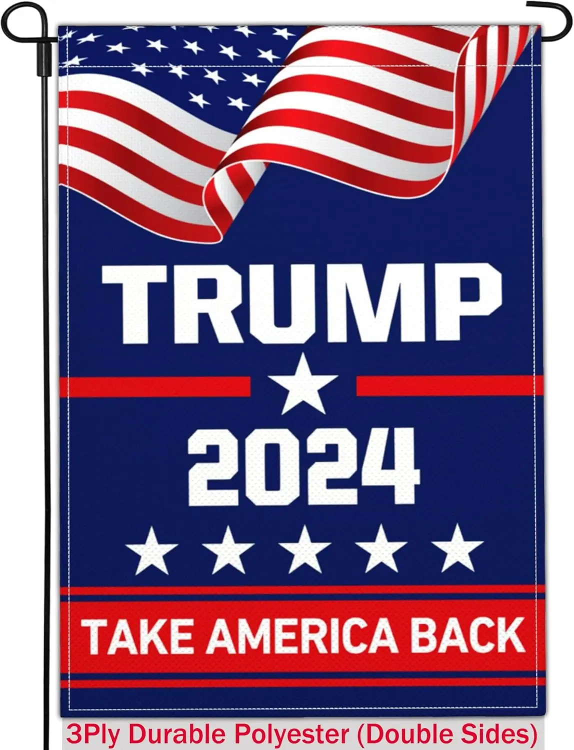 Trump 2024 Garden Flag Patriotic American Garden Flags for Outside 12x18 Double Sided USA Small Trump 2024 Yard Sign Flag Take A