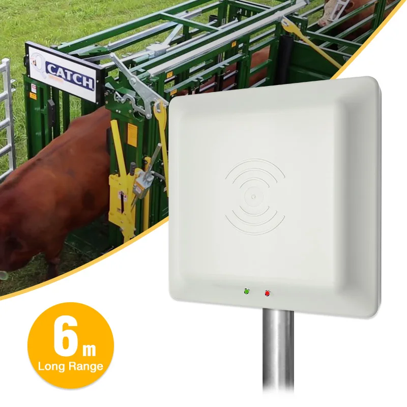 TYL08 RFID UHF Long Range Passive IP65 Waterproof 8dBi UHF 6-8m Distance RFID Card Reader with LED for Livestock Weighing