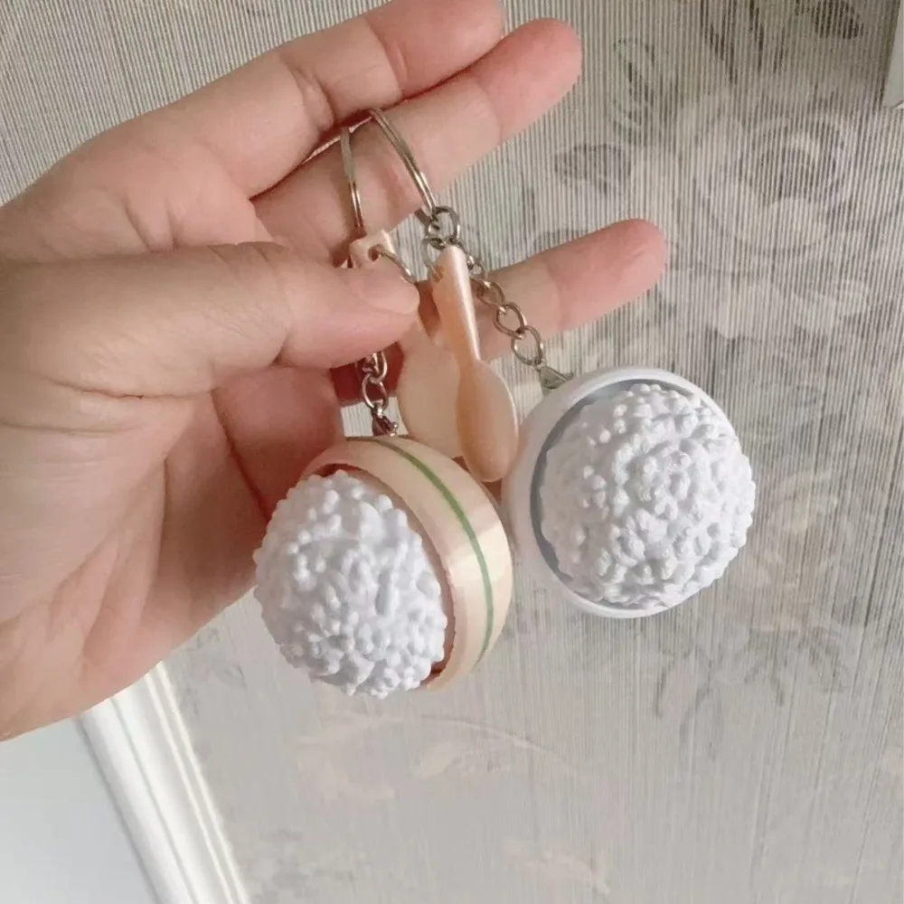 Bag Decoration 3D Printed Button Clicker Keyring Rice Egg Sensory Clicker Mini Relaxed Keycap Press Keychain Venting
