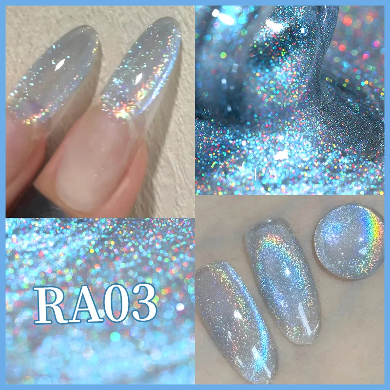 BORN PRETTY 10ml Rainbow Auroras Cat Magnetic Gel Nail Polish Holographics Nail Gel for Manicure Design Varnis Semi Permanent