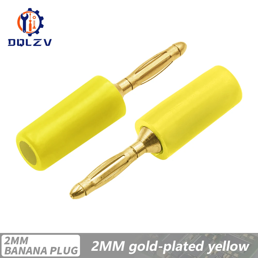 Audio Lautsprecher Schraube Banana Gold Platte Stecker Anschlüsse Mini 2MM Bananenstecker für Bananenbuchse